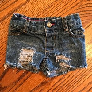 Cut-Off Distressed Denim Girl Shorts